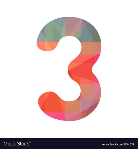 Colorful Number Three Royalty Free Vector Image