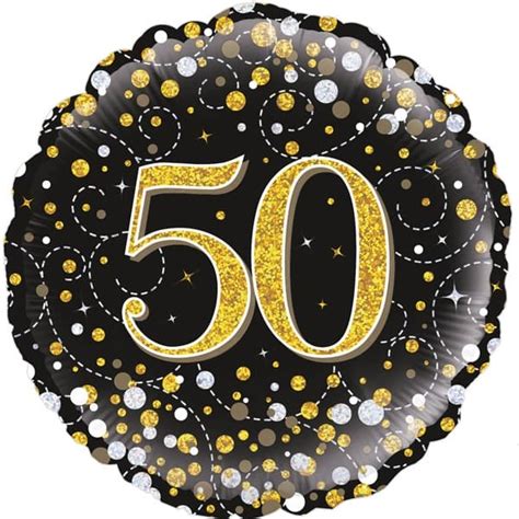 18 Black Sparkling Fizz 50th Birthday Foil Balloons Go International Uk
