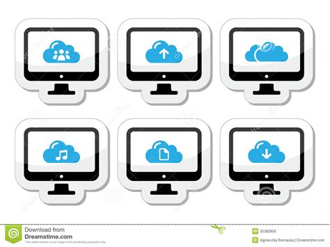 Now you may find the desktop folder has been selected automatically and you can click the start backup button to continue backing up files in the desktop folder. Computer And Cloud Icons Set For Web Stock Illustration ...