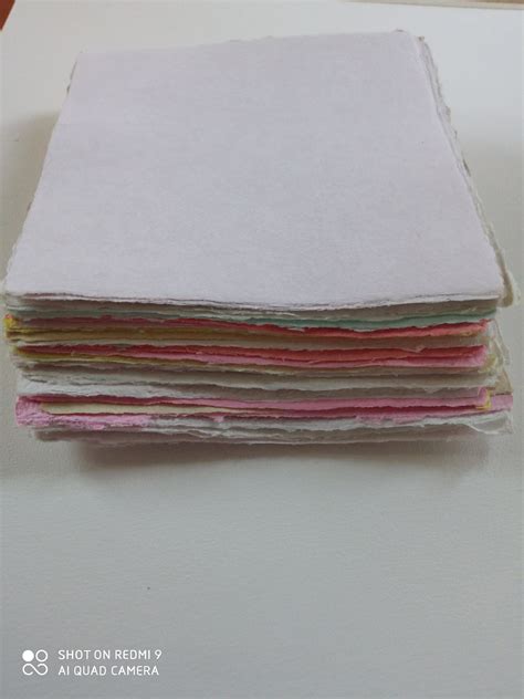 Handmade Deckle Edge Papers 15 X 15 X 10 Sheets Pink Etsy