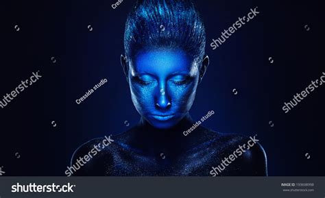 Beautiful Woman Modern Face Art Deep Stock Photo 193698998 Shutterstock