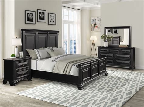 If you've been searching for gray queen bedroom sets, we've got you covered with everything from rustic wood panels to contemporary tufted leather. Renova Vintage Black Wood Bedroom Set, Queen Panel Bed ...
