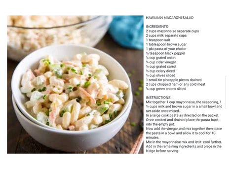 There are many different variations to the mac salad that interchange different ingredients such as potatoes, imitation crab, tuna, etc. Pin by Brenda van Zyl on Salads | Stuffed peppers ...