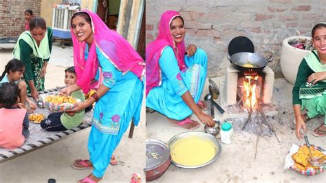 evening routine of punjab🥰 bread pakora made by punjabi woman 🥰 village rural life of punjab