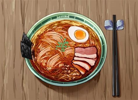 Anime Ramen Noodle Food Illustration Art Food Artwork Food