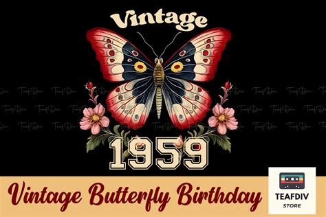 Vintage Butterfly Birthday 64 Years Old Graphic By Teafdiv · Creative Fabrica