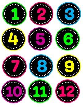 Numbers from 6 to 10 with animals. Neon Numbers by Charlotte | Teachers Pay Teachers
