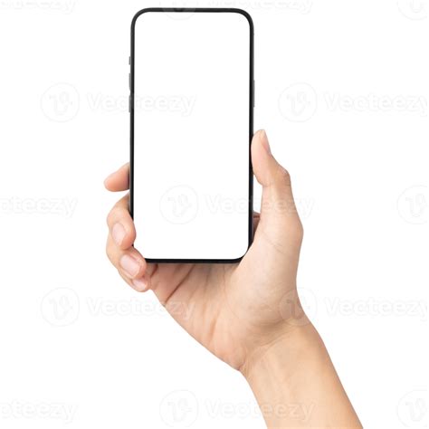 Hand Holding And Using Phone Mockup Cutout Png File 9351989 Png