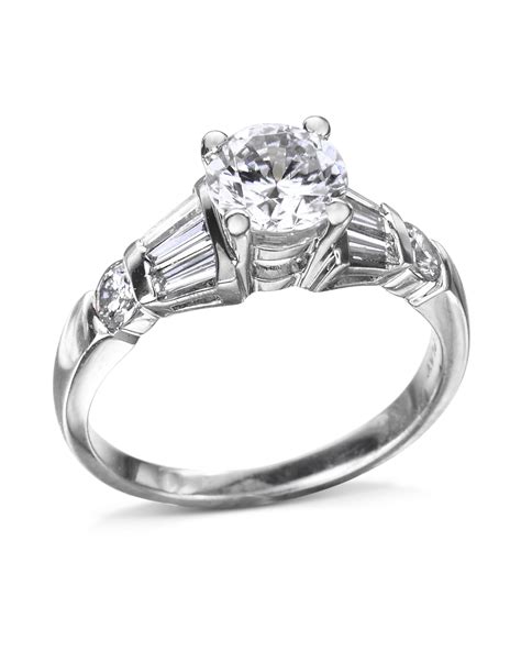 Baguette And Round Diamond Engagement Ring Turgeon Raine