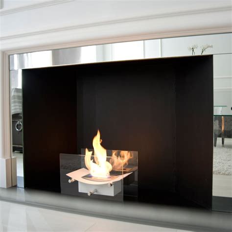 Moda Flame Cavo Table Top Ventless Bio Ethanol Fireplace In White N7