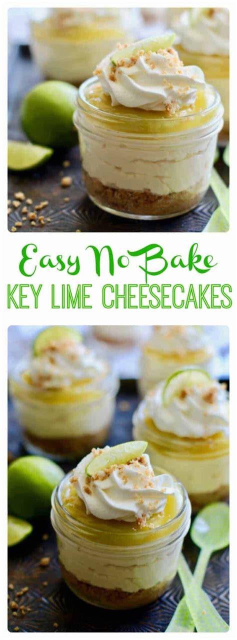 These individual Easy No Bake Mini Key Lime Cheesecakes ...