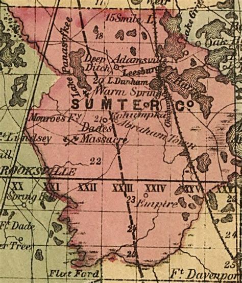 Map Of Sumter County Florida 1874