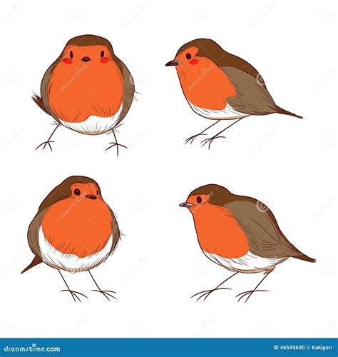 Robin Bird Color Set Illustration De Vecteur Illustration Du Joyeux