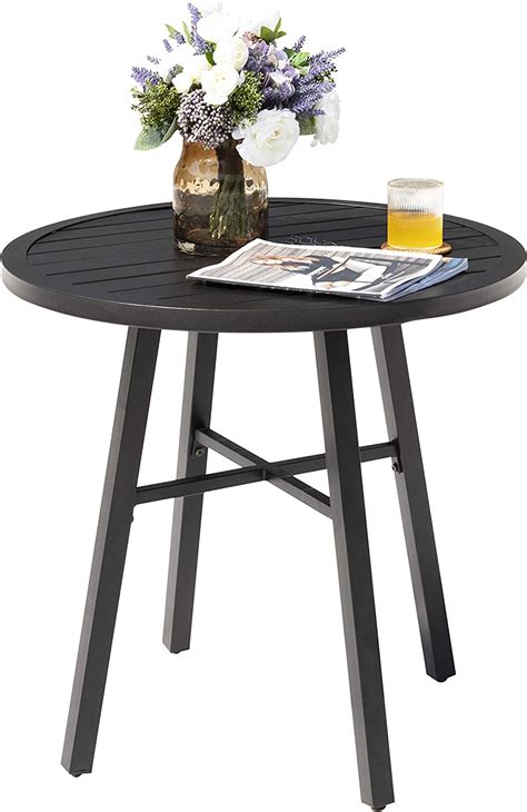 Nuu Garden 28 Inch Round Patio Table Metal Finished