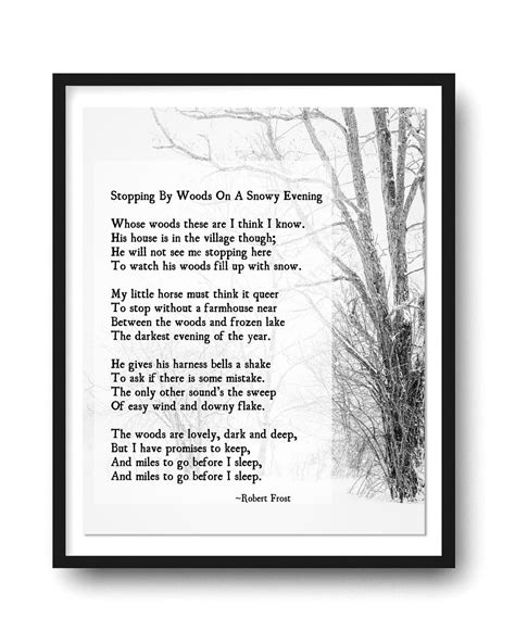Stopping By Woods On A Snowy Evening Robert Frost Poem Poetry Art