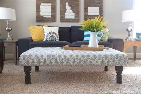How To Make A Diy Tufted Fabric Ottoman Coffee Tables From Old