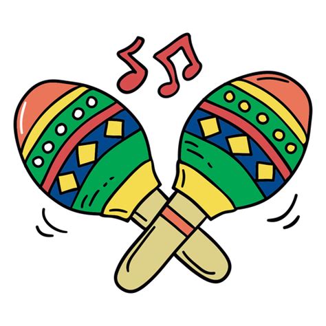 Colorful Maracas Hand Drawn Symbol Transparent Png And Svg Vector File
