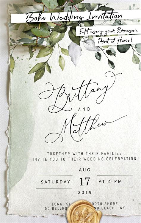 Diy Wedding Invite 016 Wi Lilac Foliage Wedding Invitation Template