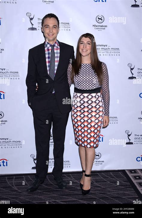 Jim Parsons And Mayim Bialik Attending The Academy Of Television Arts