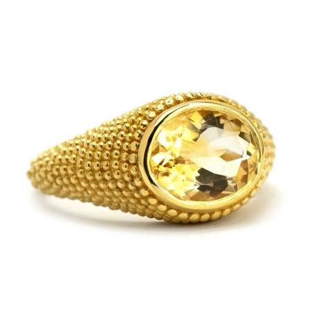 Nubia Oval Citrine Yellow Gold Ring Size 7us Manarieu Gold Rings