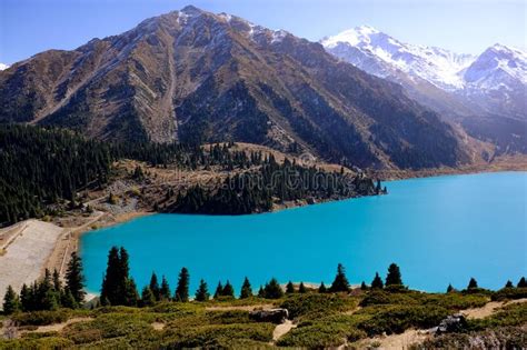 Amazing Mountain Lake With Turquoise Water Stock Image Image Of
