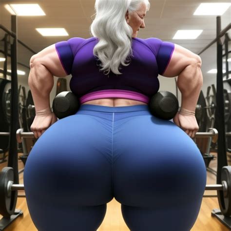 Image Upscaler Granny In Leggins Herself Big Booty Saggy Her My Xxx
