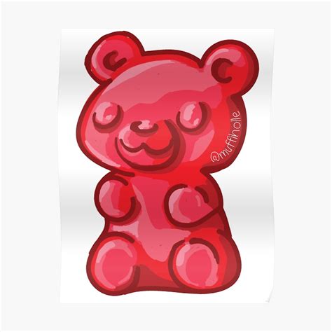 Red Gummy Bear Poster By Muffiholle Redbubble