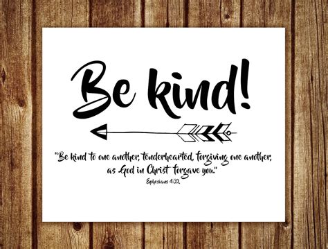 Be Kind Arrow Print Ephesians 432 Bible Verse Wall Art Etsy