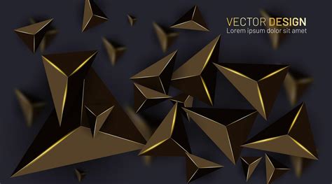 Abstract Gold 3d Triangle Texture Shape Background 1181693 Vector Art