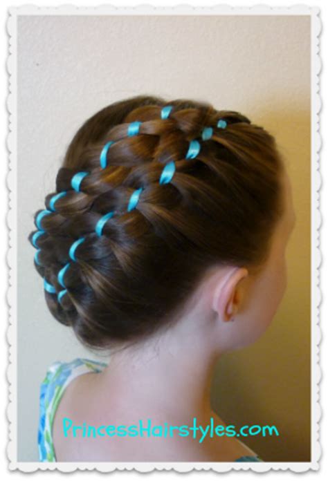 I had good intentions to get new easter hairstyles posted, but between painting our house for some reason i've been drawn more to a bunch of bee's toddler hairstyles lately and so i thought i'd share a. Easter Hairstyles - Diagonal Stacked Ribbon Braid Updo ...
