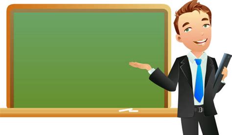 Royalty Free Male Teacher At Blackboard Clip Art Vector Images