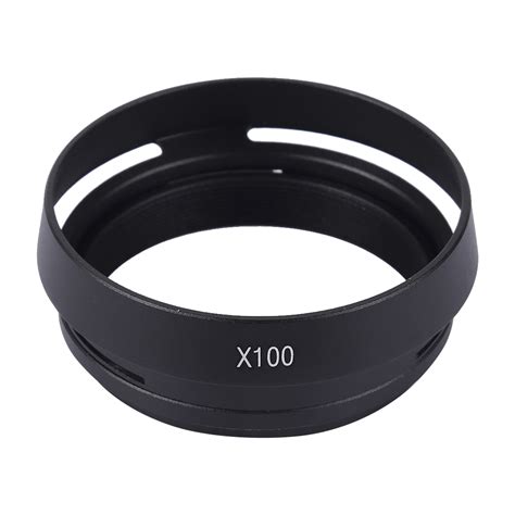 49mm Metal Vented Lens Hood For Fujifilm X100 Black