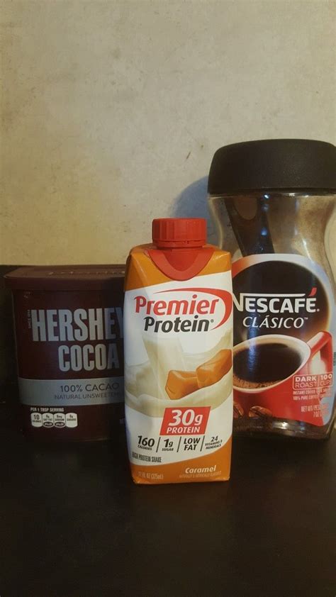 Premier Protein Iced Caramel Mocha 2 tsp instant coffee 1 ...