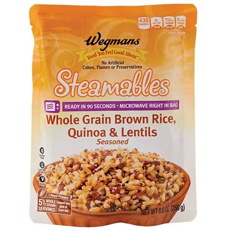 Wegmans Steamables Whole Grain Brown Rice Quinoa And Lentils Wegmans