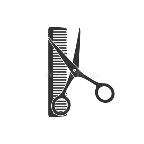 Scissors And Comb Vector Illustration Isolated On White Background
