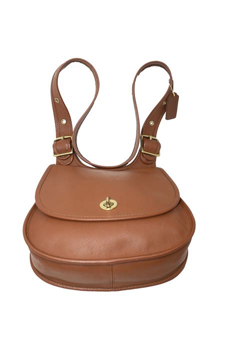 Coach Crescent Saddle Bag Style 9988 In British Tan Leather Etsy