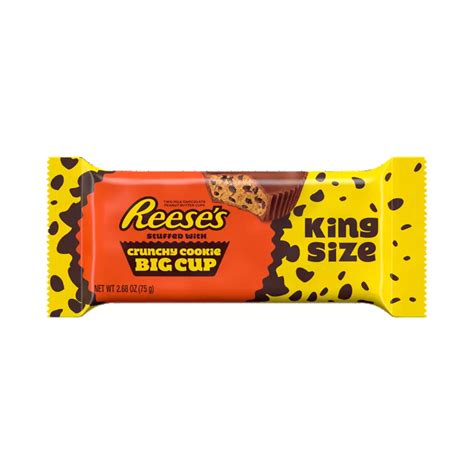 Reeses Big Cup Stuffed With Crunchy Cookie King Size Peanut Butter Cups 268 Oz