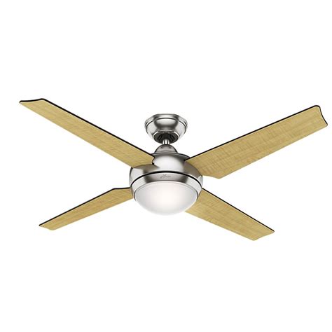 The contractor replaced my lovely hunter fan and light with a hunter fan with a candlerabra bulb fitter which came with that fan. Hunter Ceiling Fan Sonic 52 in. Indoor Brushed Nickel ...