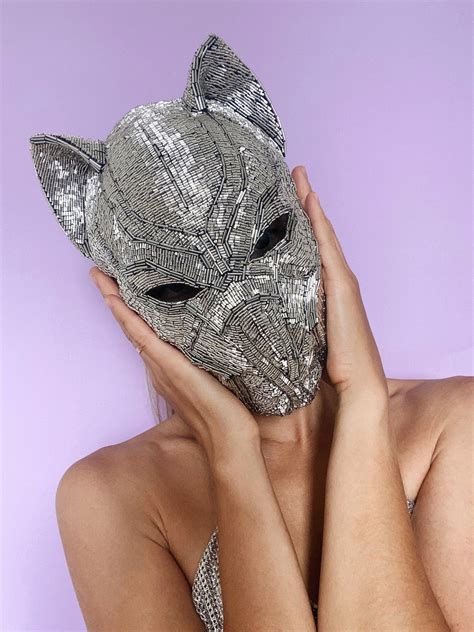 Full Head Mask Panther Face Fashion Mask Haute Couture Etsy