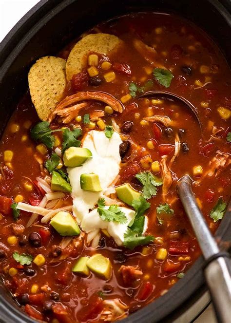 Slow Cooker Mexican Chicken Soup Recipetin Eats