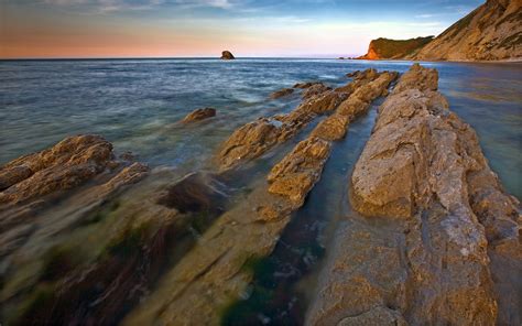 Wallpaper Landscape Sunset Sea Bay Rock Nature Shore Sky