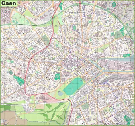 Large Detailed Map Of Caen