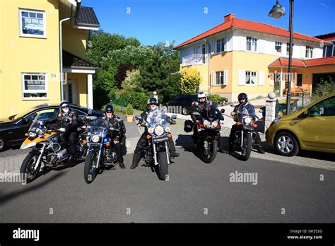 Motorcycle Gang Stock Photo Alamy