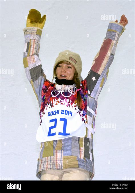 Sochi Russia American Snowboarder Kaitlyn Farrington Celebrates