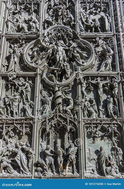 Cathedral Door Detail Milan Italy Stock Photo Image Of Europe
