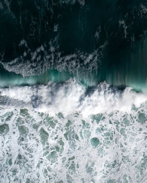 Aerial View Of A Waves Crashing And Rolling In The Ocean Stock Image Image Of Nature