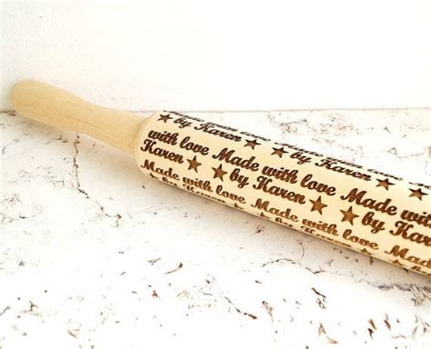 Personalized Embossing Rolling Pin Custom Laser Engraved Embossed