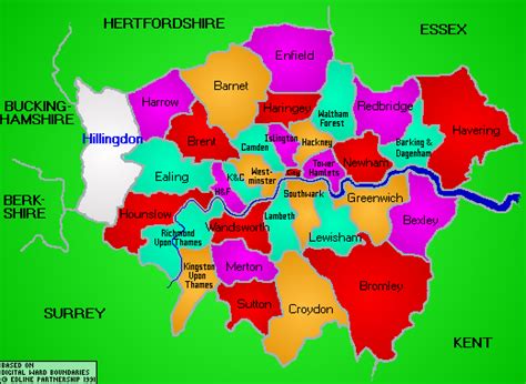 London Map Political Region Map Of London Political Regional