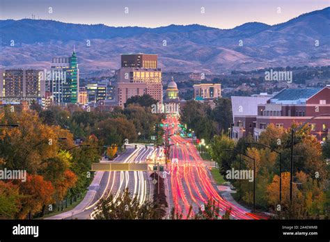 Boise Idaho Usa Downtown Cityscape At Twilight Stock Photo Alamy