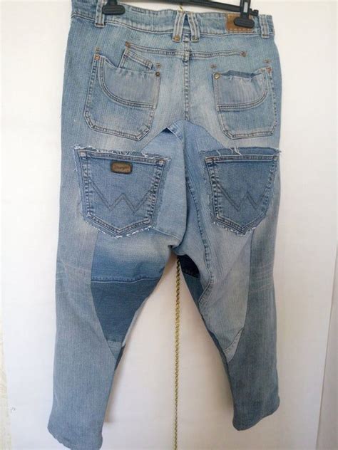 denim unisex harem pants from recycled jeans trend 2019 etsy kalhoty